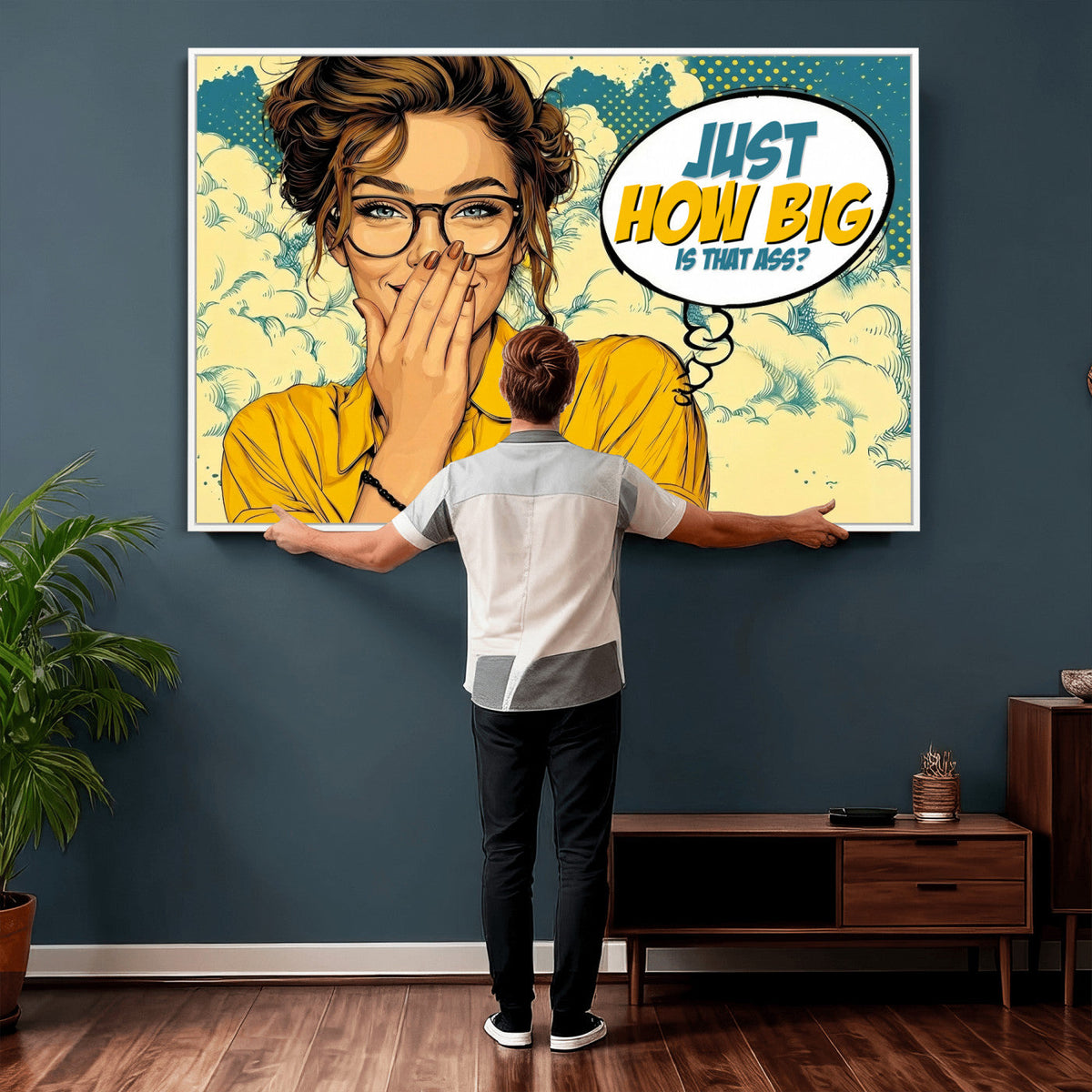 Pop Art Print Bathroom Sign Wall Art Canvas Print — Funny