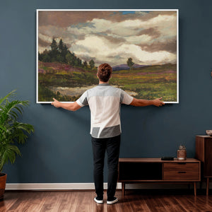 Gustav Macoun Heathland Canvas Print, Czech Landscape Oil