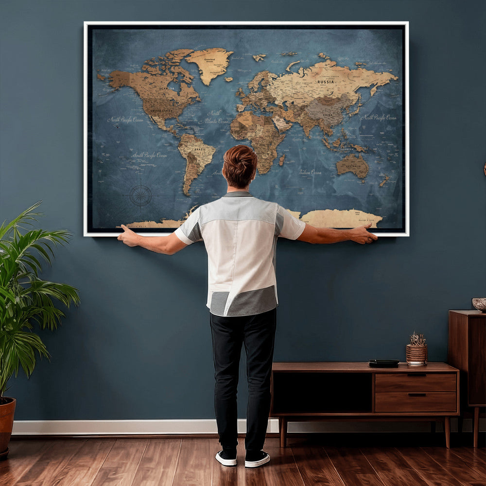 World Map Canvas Wall Art Canvas Print