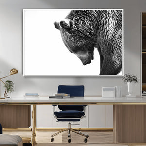 Black and White Grizzly 399 Bear Canvas Print Wall Art |