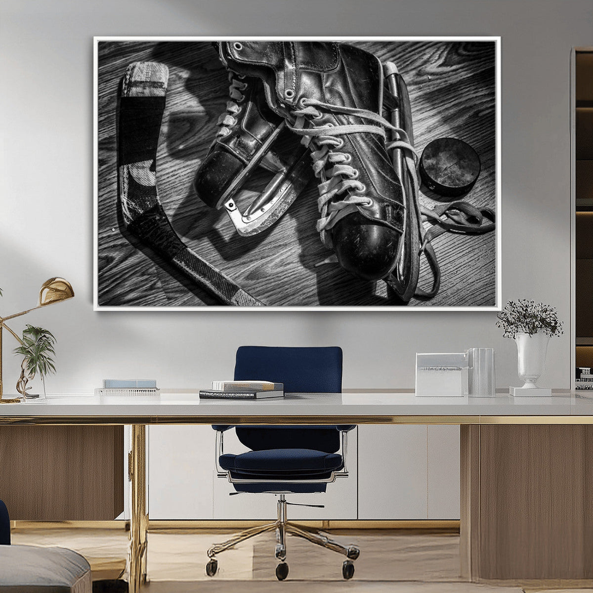 Old Pair of Mens Skates Wall Art Canvas, Men Skates Wall Art