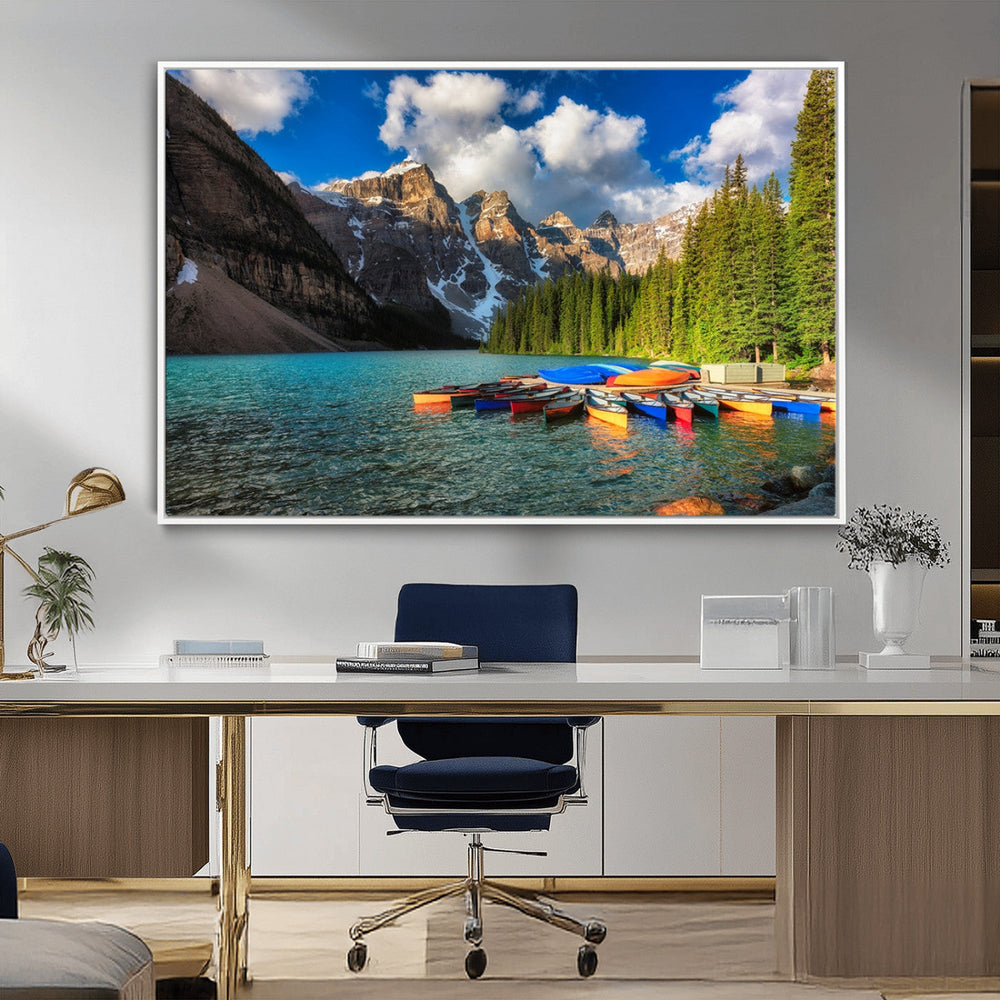 Moraine Lake 3-Panel Wall Art, Majestic Mountain and Lake