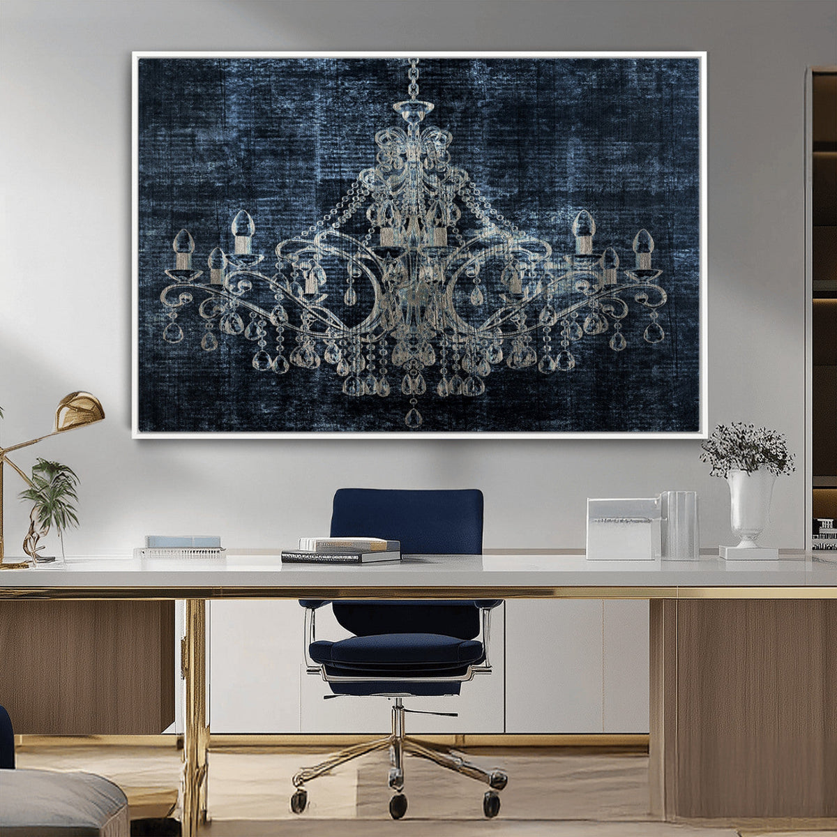Dark Chandelier Wall Art Canvas Print