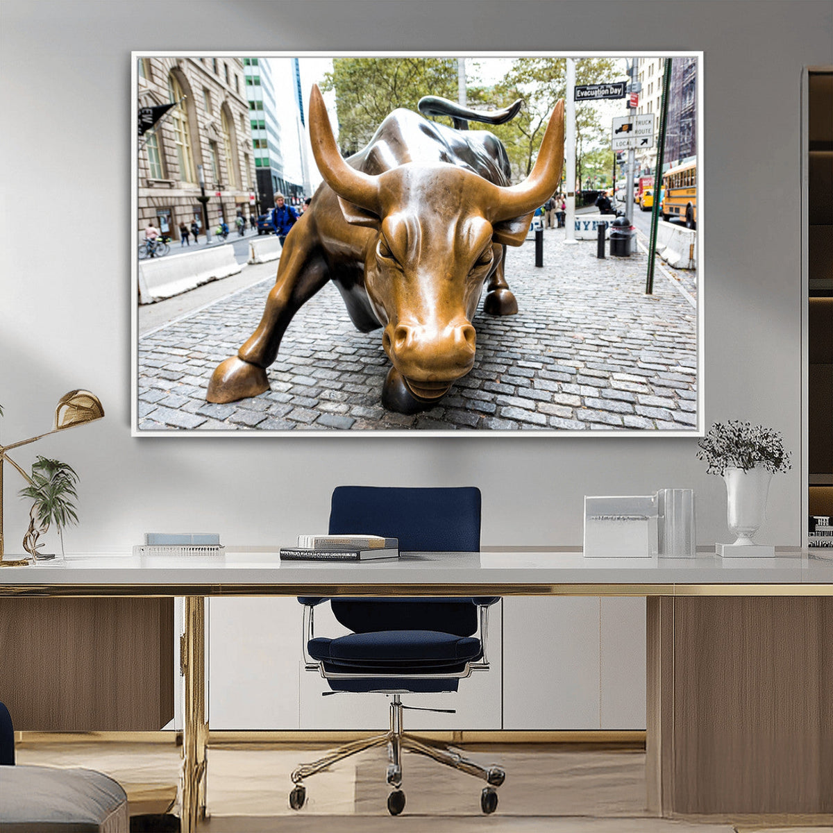 Charging Bull Wall Art Canvas Print