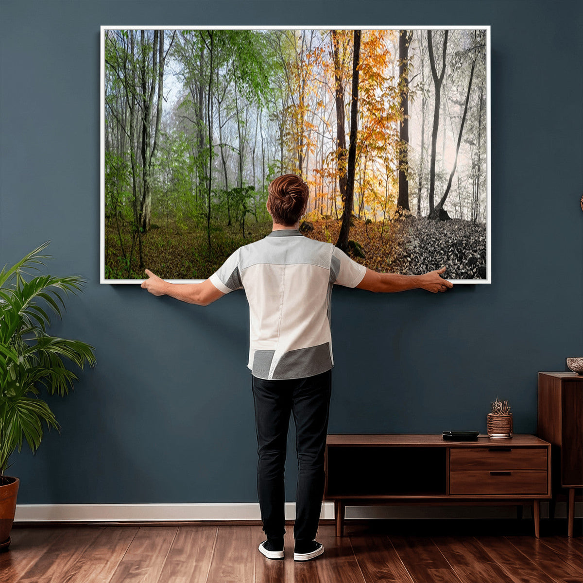 Four Seasons Wall Art Forest Canvas Print – Triptych