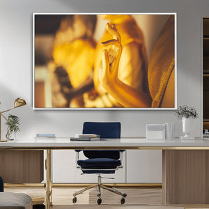 Gold Buddha Statue Hands Wall Art Canvas Print