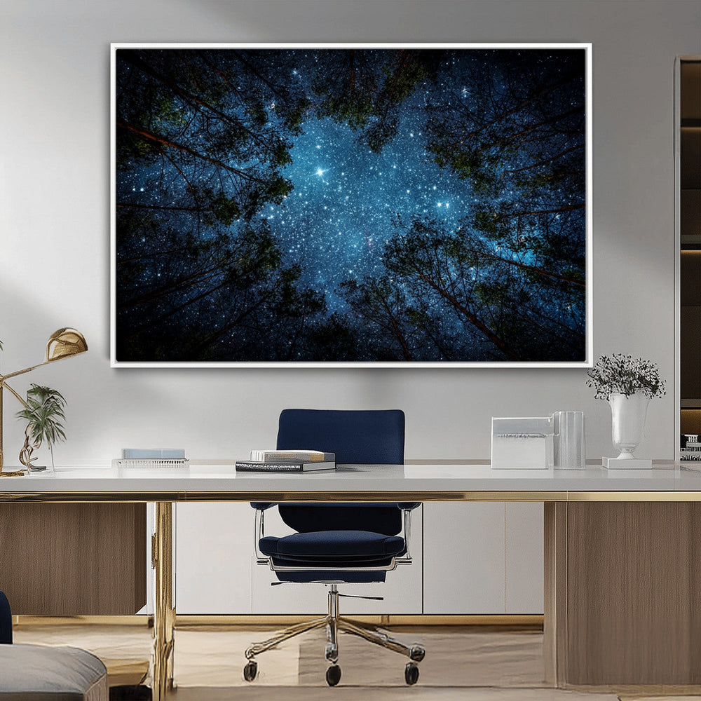 Forest and Stars Wall Art Canvas Print