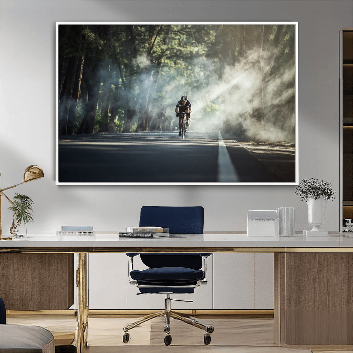 Cycling Road Bike in the Morning, Cycling Road Bike Canvas