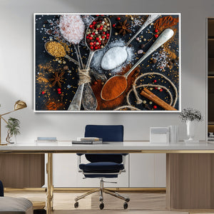 Spices and Seasonings Canvas Wall Art – Colorful Triptych