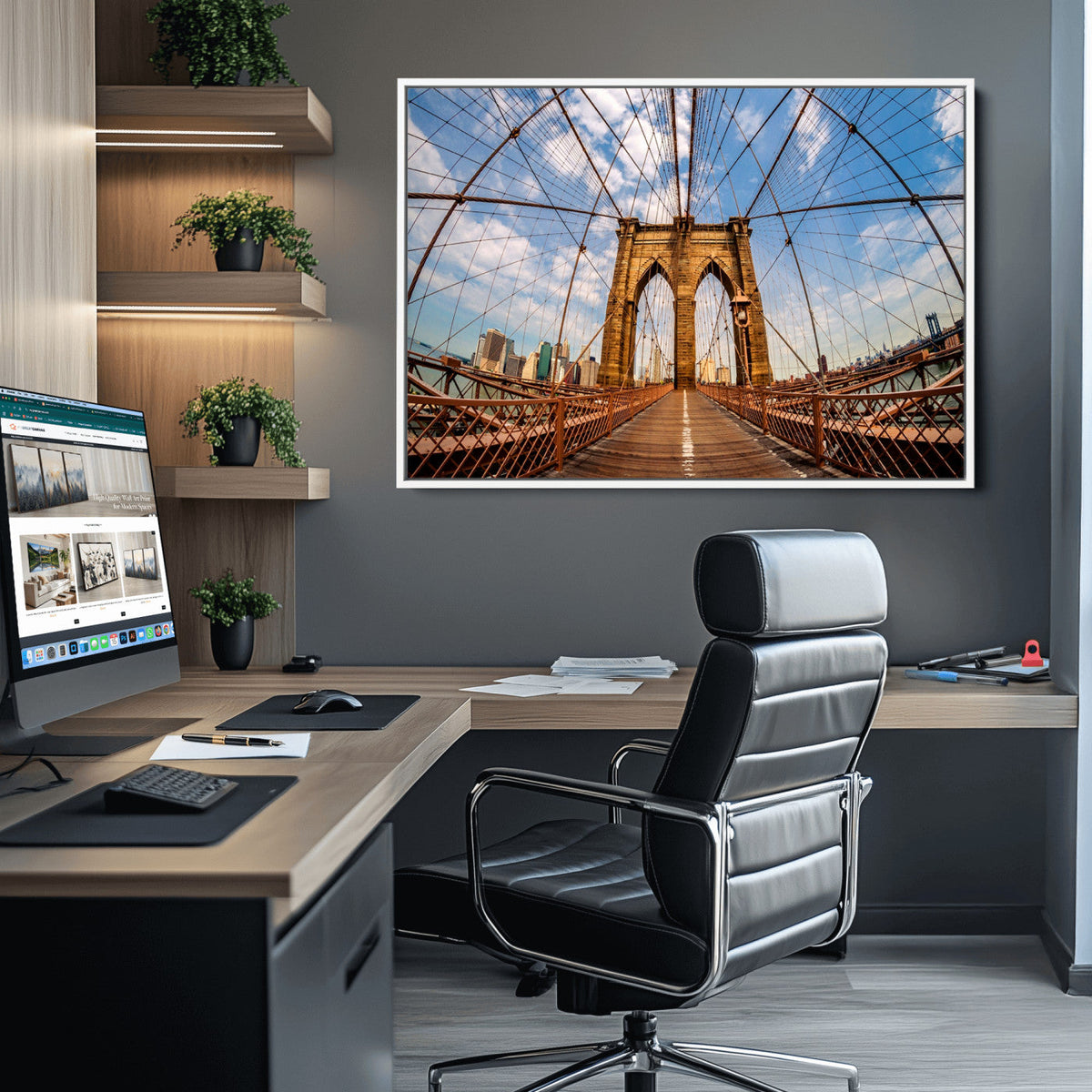 Brooklyn Bridge Manhattan Wall Art Canvas Print