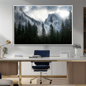 Yosemite National Park El Capitan Foggy Mountain Wall Art |