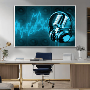 Music and Microphone Wall Art Canvas Print