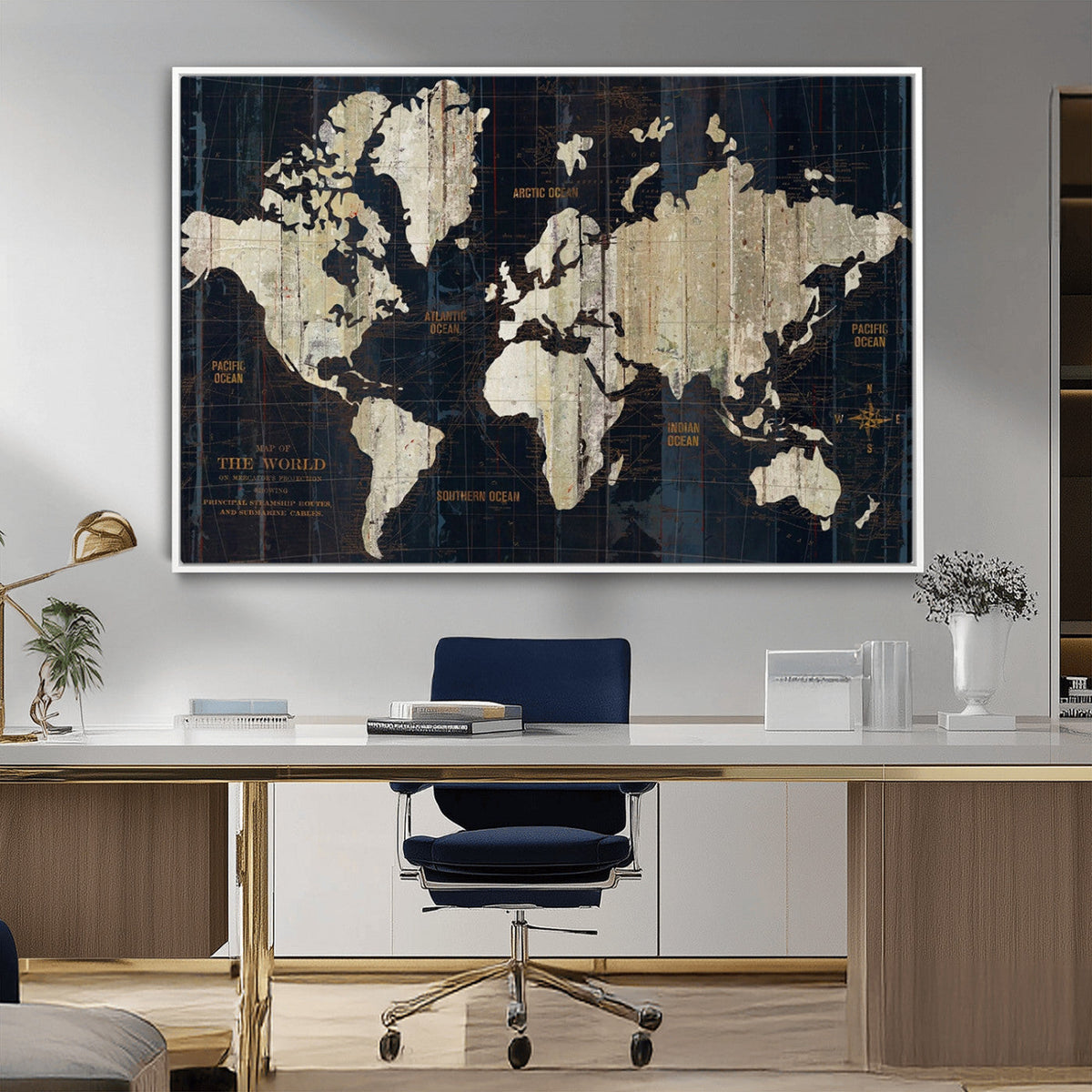Antique Old World Map Wall Art Canvas Print