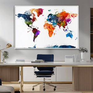 World Map Canvas Print – Detailed Map of the World Wall Art