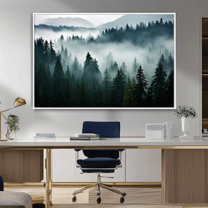 Captivating Misty Forest Wall Art Canvas, Premium Canvas