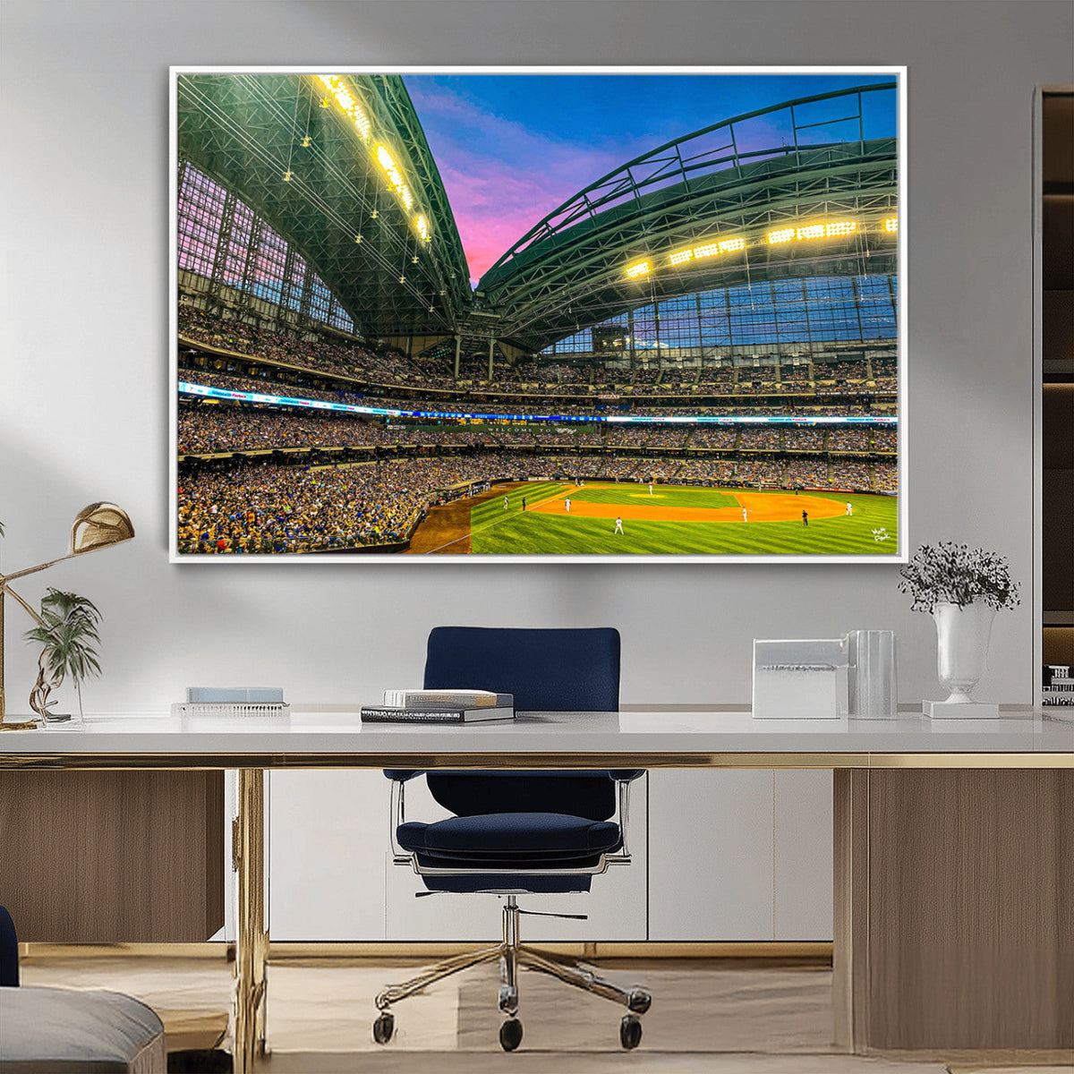 Milwaukee Brewers Baseball Team Print Canvas- American