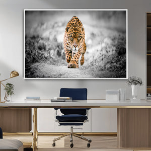 Jaguar Wall Art Canvas Print - Majestic Big Cat in Focused