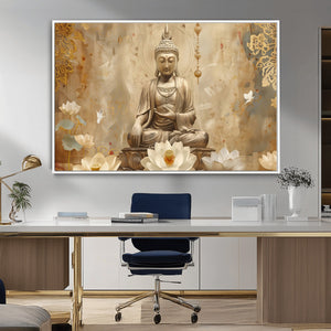 Buddha Wall Art Canvas Print, Buddha Meditation Room Decor,