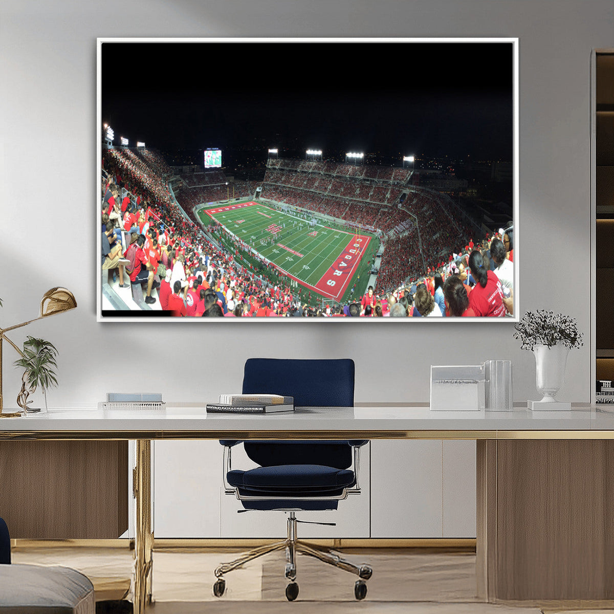 Houston Cougars Football Team Print - Houston TDECU Stadium