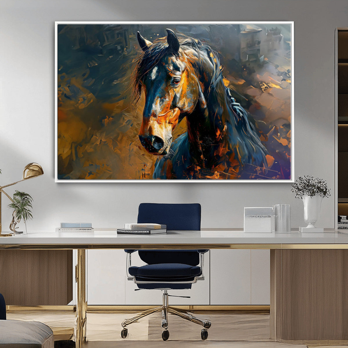 Abstract Horse Wall Art Canvas Print | Farmhouse Wall Decor