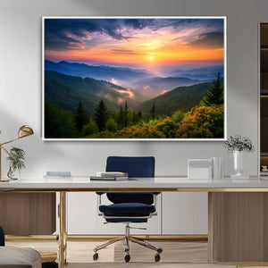 Majestic Mountain Sunrise Print | Landscape Wall Art |