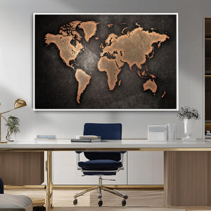 World Map Canvas Print – Framed Travel Map Wall Art for