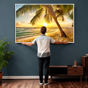 Beach Sunset Canvas Wall Art Print - Tropical Beach Canvas