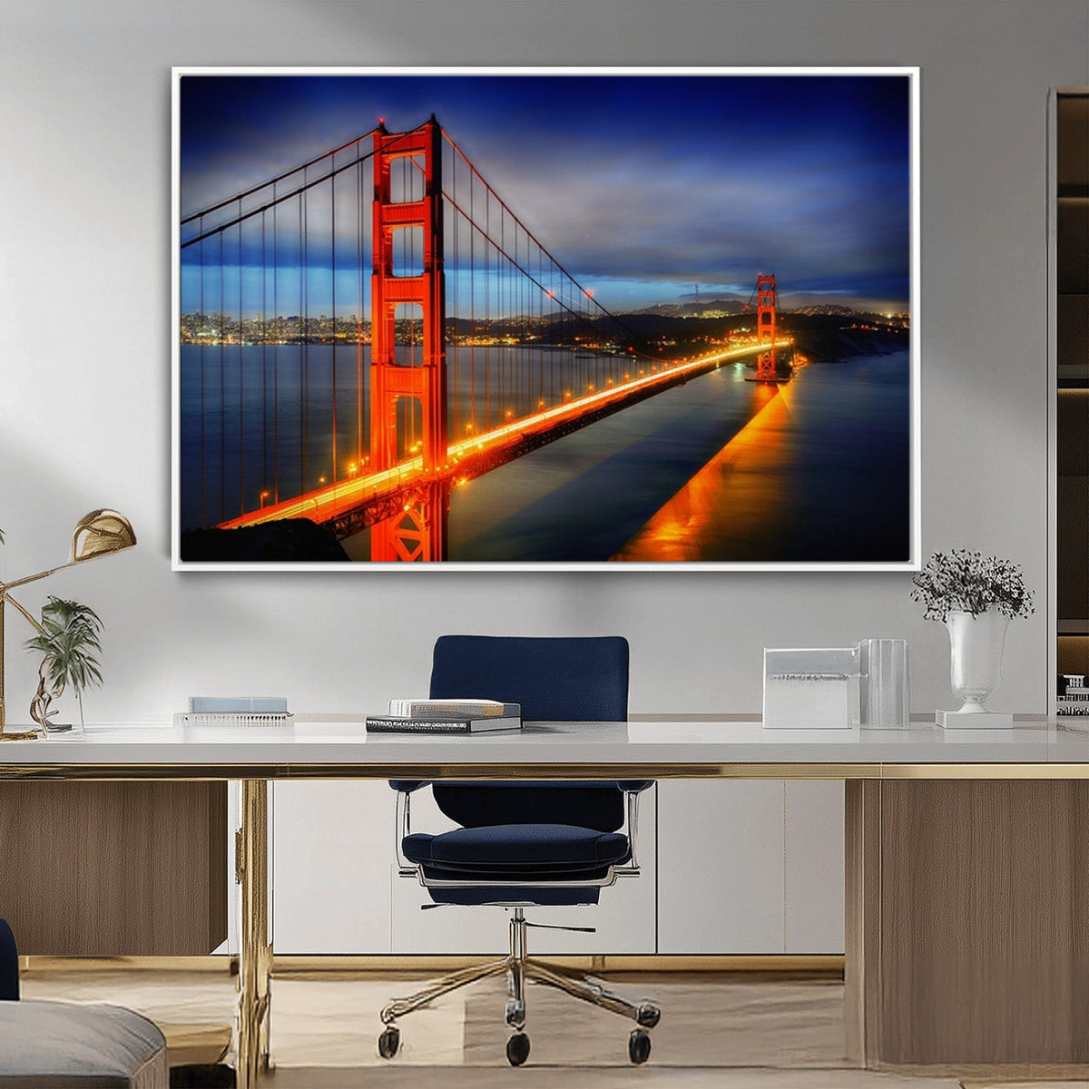 Large Wall Art San Francisco Canvas Print - Wonderful Golden