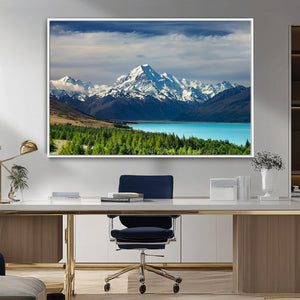 Mount Cook and Lake Pukaki Canvas Wall Art Print – Majestic