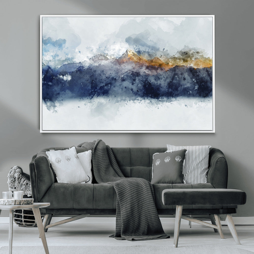Abstract Mountain Range Art Canvas Print | 3 Panel