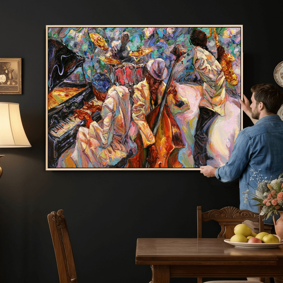 African American Jazz Art Music Abstract Wall Art Painting