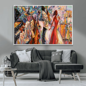 Abstract Afro American Jazz Canvas Wall Art | Music-Inspired