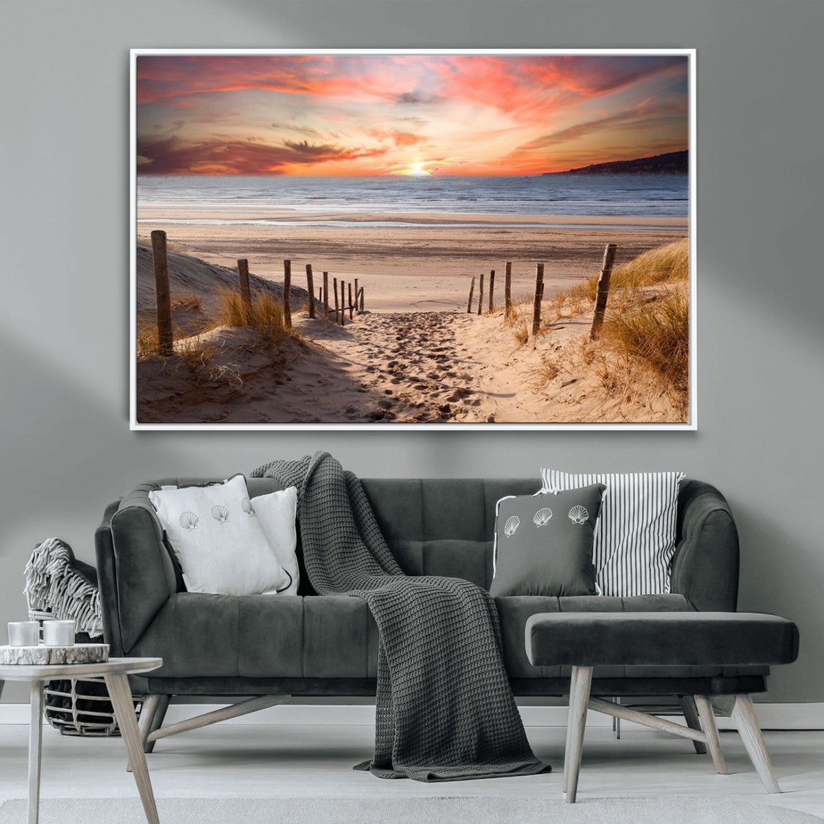 Sunset on the Sea Wall Art Canvas Print