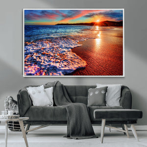 Colorful Coastal Sunset on the Beach Canvas Print, Ocean