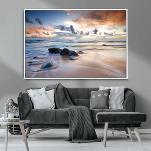 Serene Weather On The Beach Wall Art Canvas Print