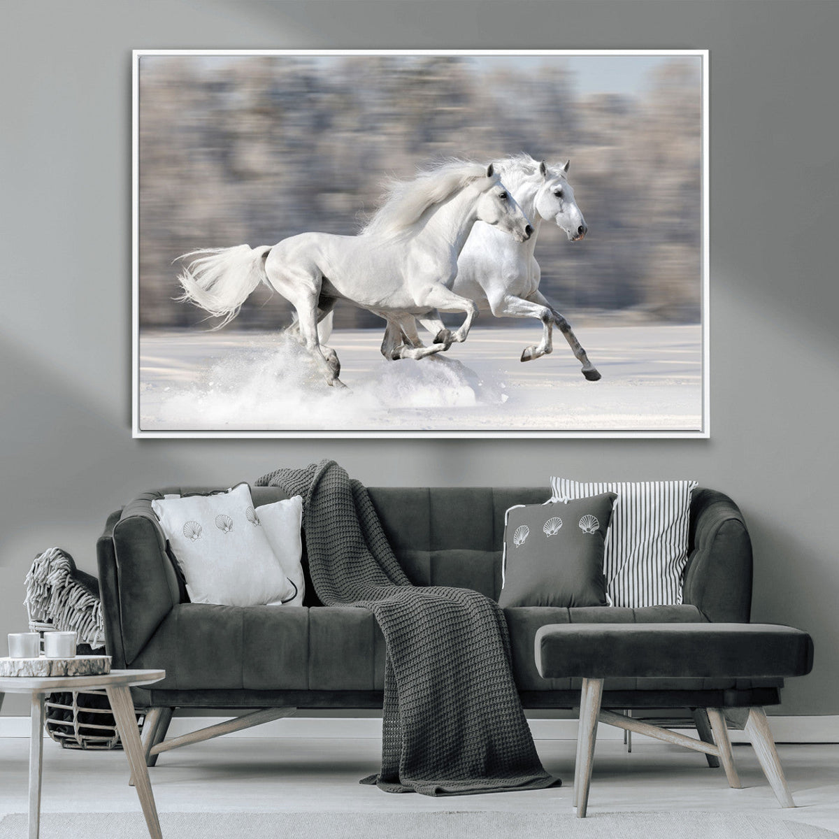 The White Horses Wall Art, Framed White Horses Wall Art