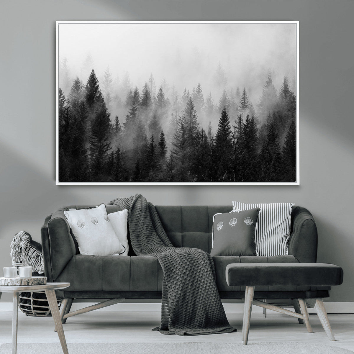 Fogy Forest Canvas Wall Art Print - Mountain Wall Art with