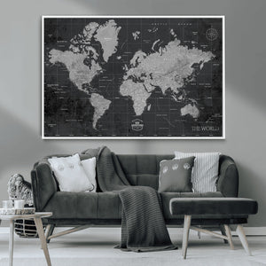 World Map Canvas Print – Detailed Map of the World Wall Art