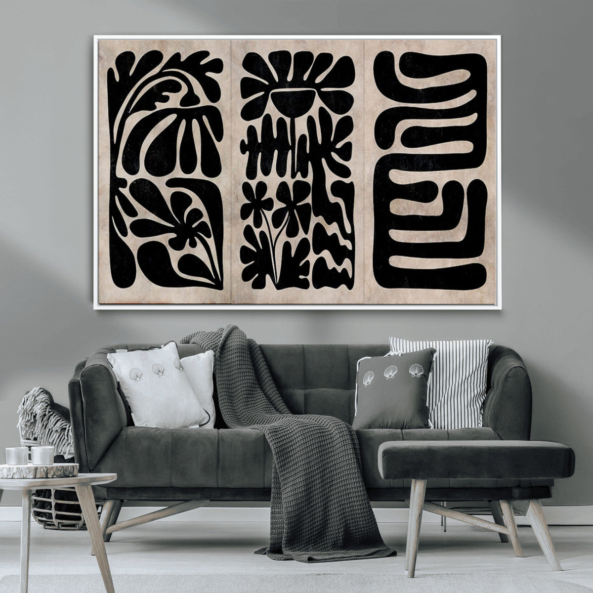 Canvas Print Wall Art Abstract Art Boho, Framed Boho Art