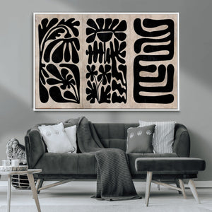 Canvas Print Wall Art Abstract Art Boho, Framed Boho Art
