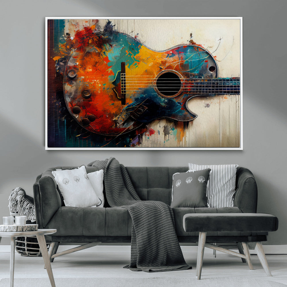 Abstract Guitar Wall Art Canvas | Vibrant Music-Inspired Art
