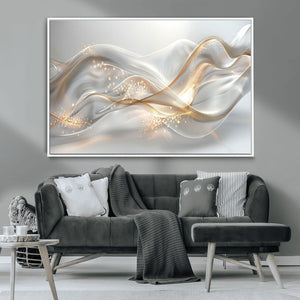 Abstract art Grey and Gold Lines Wall Art