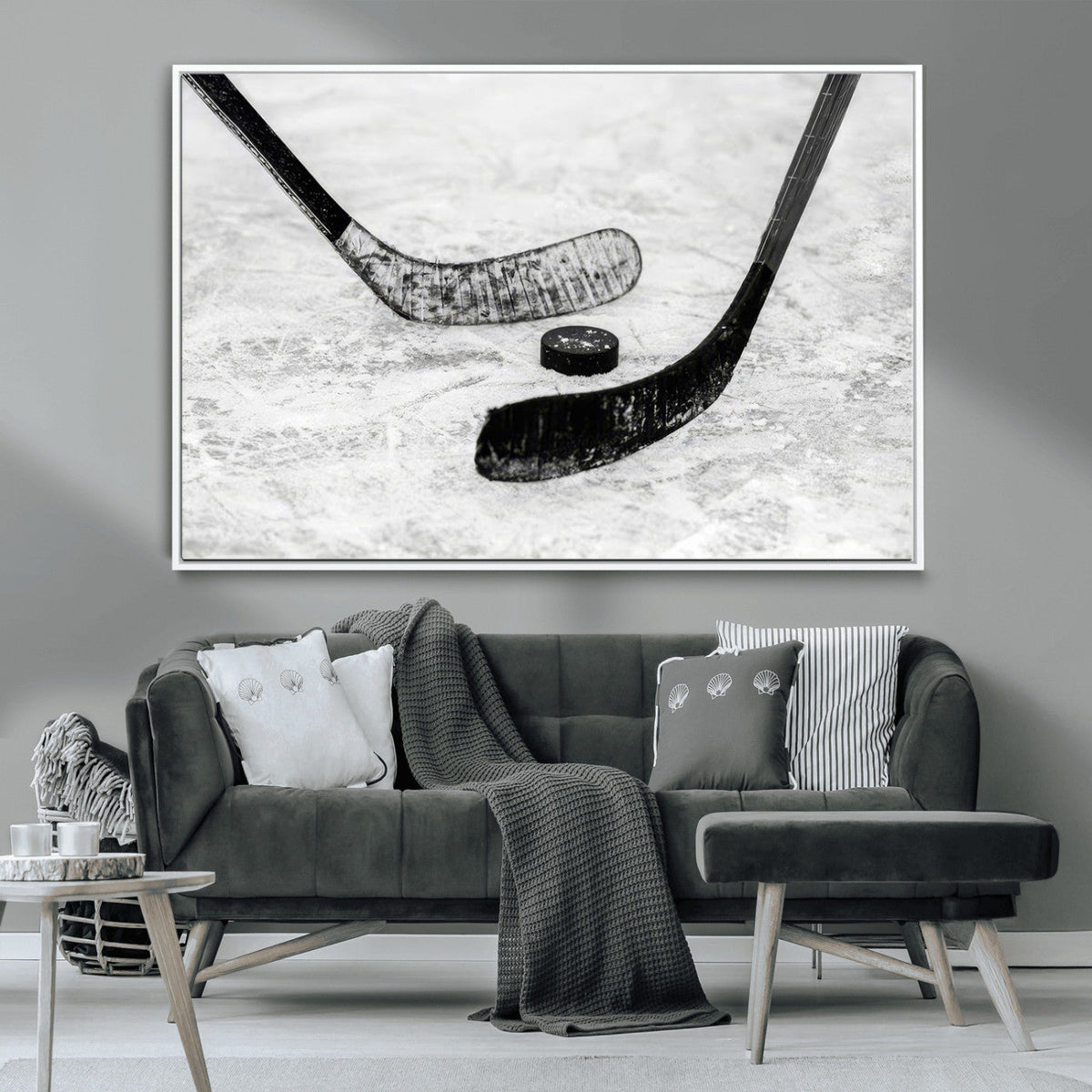 Winter Ice Hockey Sport Canvas Wall Art Print - Hockey Wall