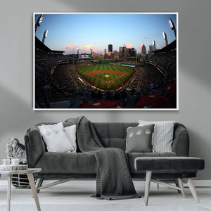 PNC Park Evening Game Triple Canvas Wall Art - Pittsburgh