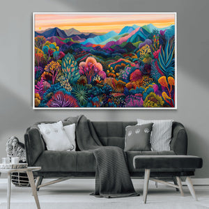 Colorful Abstract Landscape Wall Art Print Canvas - Vibrant