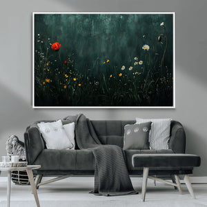 Wildflower Field Framed Wall Art, Vintage Botanical