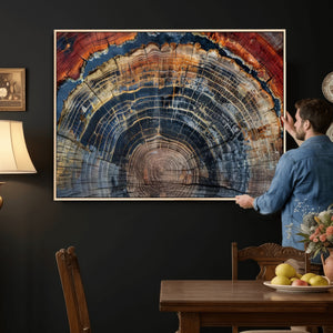 Abstract Tree Ring Wall Art Canvas Print