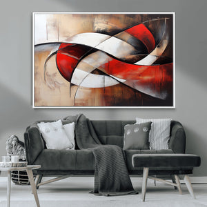 Abstract Wall Art - Modern Red and White Canvas Wall Art