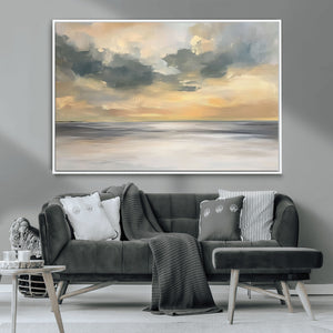 Modern Coastal Artwork with Vibrant Abstract Ocean Waves
