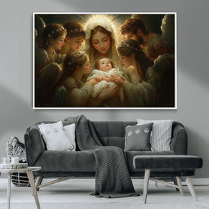 Mary Jesus Canvas Wall Art Print - Madonna and Child with